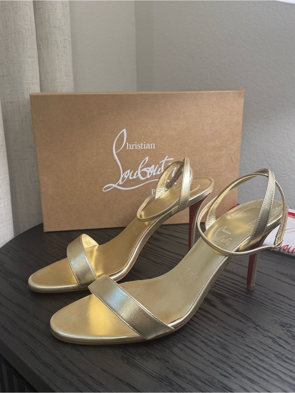 Christian Louboutin Miss Z 80 Sandals Metallic Gold 42